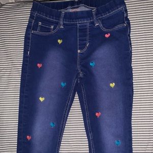 Girls Jeggings Hearts kids size 7/8 medium